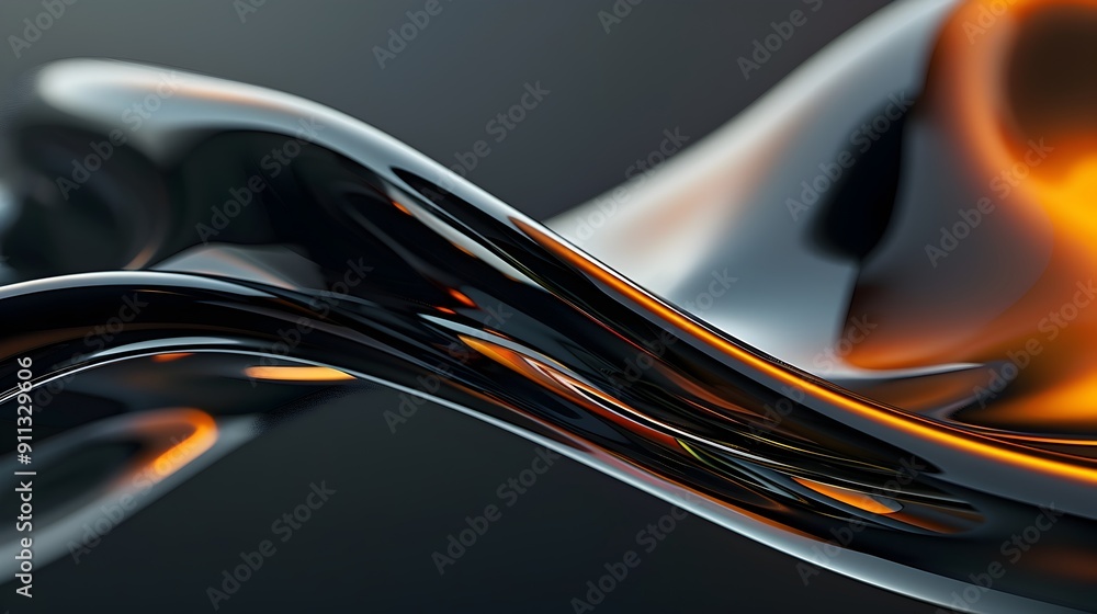 Aufkleber mesmerizing fluid waves in abstract motion gradient backdrop