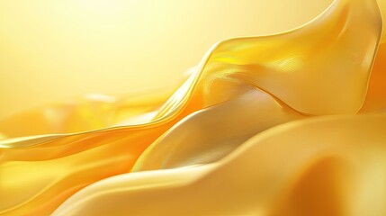 Fototapeta premium Fresh 3D golden yellow background with smooth gradients and soft lighting, creating a refreshing and rejuvenating effect.