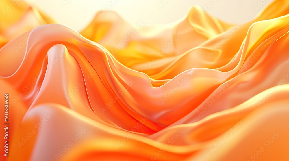 Poster fresh 3d orange background with soft hues and smooth textures, creating a refreshing and uplifting e