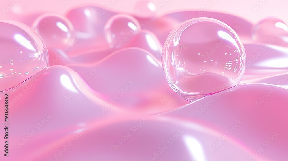 Poster fresh 3d pink background with soft hues and smooth textures, creating a refreshing and uplifting atm
