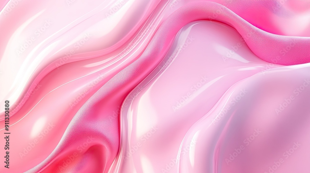 Poster fresh 3d pink background with soft hues and smooth textures, creating a refreshing and uplifting atm