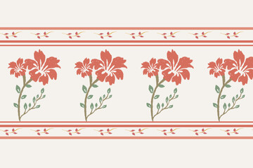 traditional oriental ethnic with red gold ornament, illustration design for fabric, silk, walpaper, print