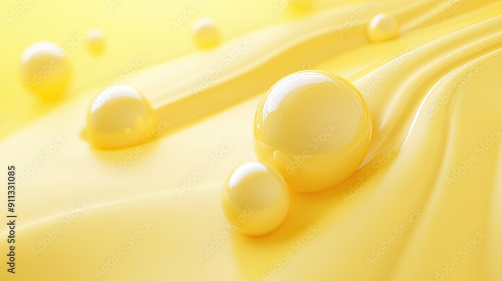 Poster fresh 3d yellow background with soft tones and smooth transitions, creating a refreshing and rejuven