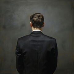 Businessman seen from behind.