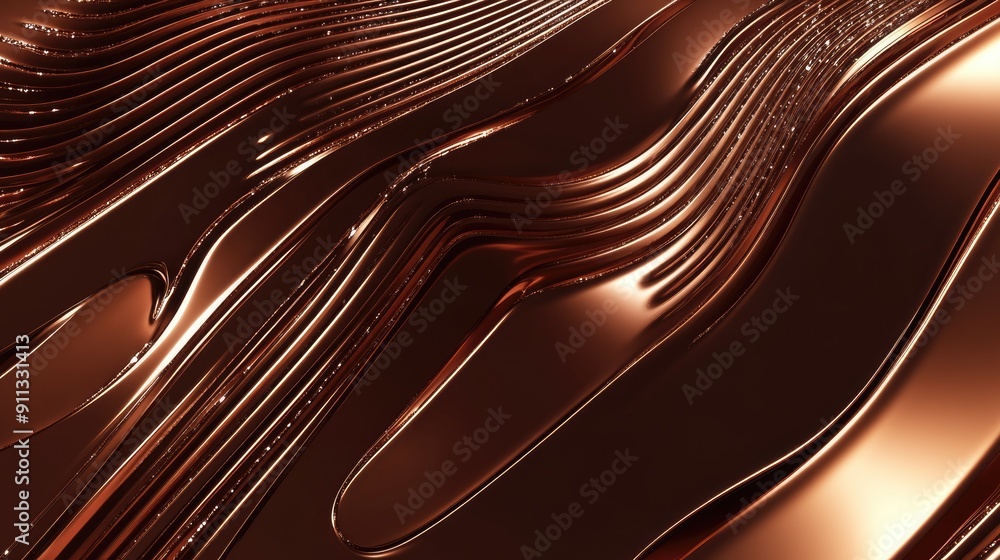 Poster futuristic 3d brown background with metallic elements and a subtle, reflective sheen.