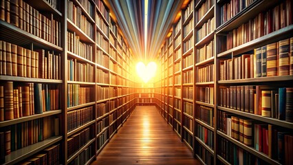 Sunbeams Illuminating Stacks: A Photographic Journey Through a Library's Heart  AI Generated