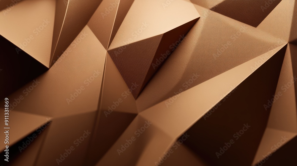 Aufkleber geometric 3d brown background with sharp, angular lines and subtle highlights.