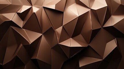 Fototapeta premium Geometric 3D brown background with sharp, angular lines and subtle highlights.