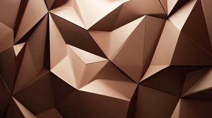 Geometric 3D brown background with sharp, defined edges and a soft, ambient light.