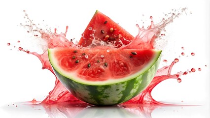 Watermelon Splash with Vibrant Summer Hues  AI Generated