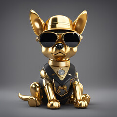 3d golden robot