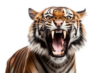 Obraz premium PNG Tiger roar wildlife animal mammal.