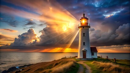 The Beacon of Perseverance: A Lighthouse Illuminating the Path to Never Giving Up  AI generated