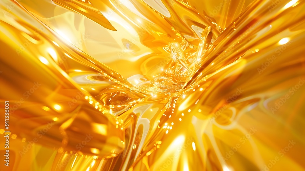 Aufkleber mesmerizing metallic glow of an ethereal fractal abstract texture
