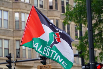 The pro-Palestine rally marched in the streets of Milwaukee, Wisconsin.