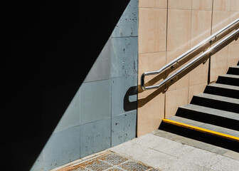 Minimalist Urban Staircase in Shadow