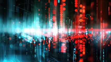 Fototapeta premium Abstract Digital Art with Red and Blue Lights