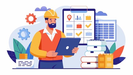 Fototapeta premium A logistics planner working on a detailed plan, highlighting the critical role in supporting overall business objectives.