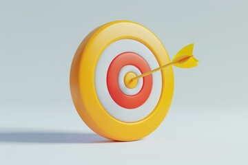 Yellow and Orange Target with Arrow in the Bullseye