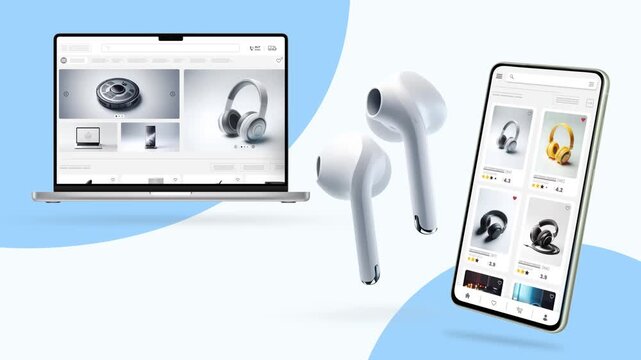 Shopping and sales website for technology products and headphones. Desktop and mobile responsive design.