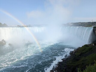 Fototapeta premium Rainbow and waterfall
