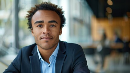 Fototapeta premium Corporate executive, an Afro-Latino professional leading a company.
