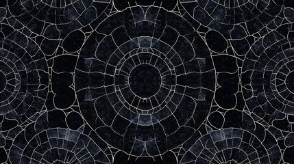 Obraz premium Mesmerizing Radial Black and White Geometric Abstract Digital Art Pattern