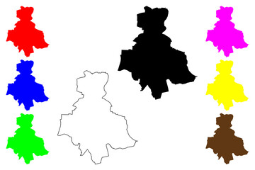 Ruda Slaska City (Republic of Poland, Silesian Voivodeship) map vector illustration, scribble sketch City of Ruda Slaska map