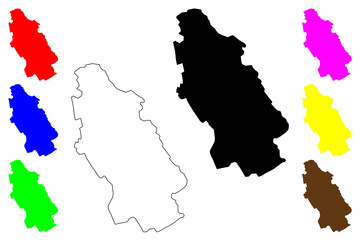 Sabadell City (Kingdom of Spain, Catalonia) map vector illustration, scribble sketch City of Sabadell map