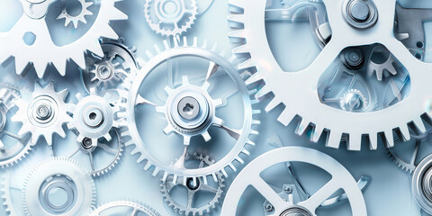 A close up of a series of gears, each with a different number of teeth