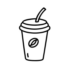 Minimalist takeaway coffee cup icon