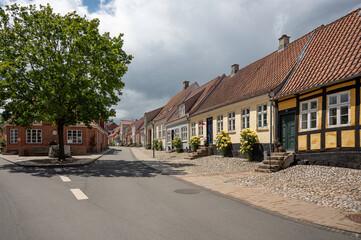 Middelfart street with picturesque houses