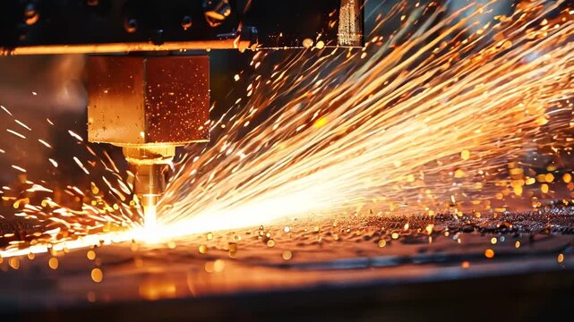 Laser Cutting Metal with Sparks