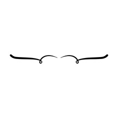 Obraz premium Hand drawn curly divider icon vector illustration design element of swish, swash, swoosh underline swirl squiggle stroke line