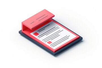 Red and Black Clipboard with Blank Paper