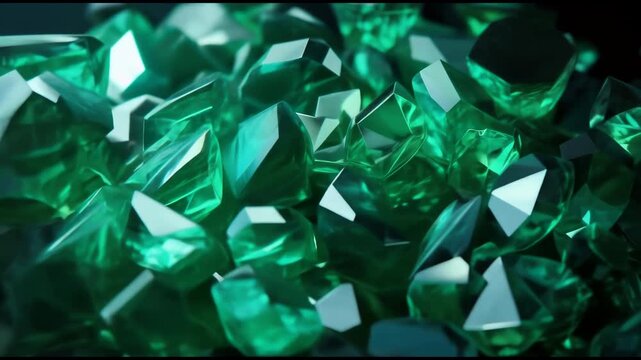 Close-up of a pile of green crystals