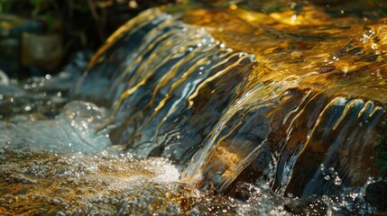 Abstract photography of a flowing stream, symbolizing the continuous cycle of life and the importance of clean water.