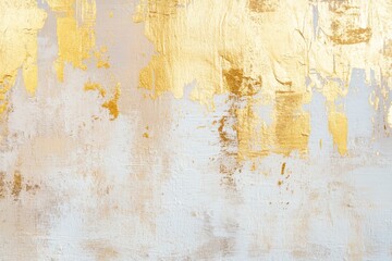 Obraz premium Stucco wall art smudge blots with acrylic and oil paints. Abstract texture painting in beige, gold and pastel colors stain.