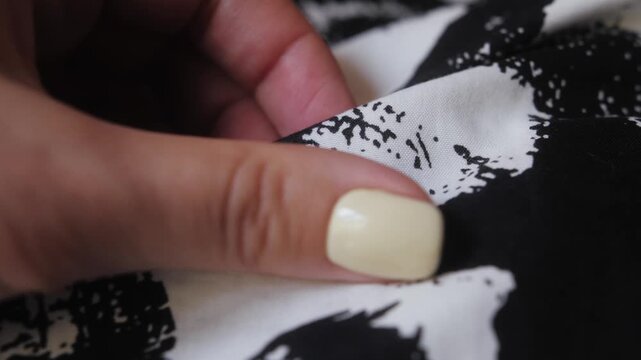 Polyester fabric close up, fabric texture background. Black and white. Fabric polyester, spandex textile texture background.