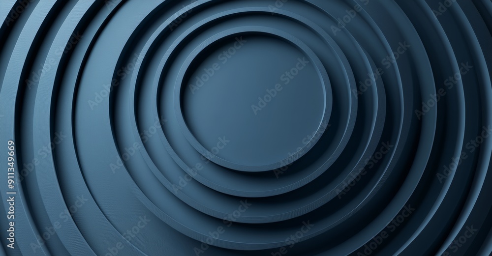 Poster an image of grey circles pulsating against a blue background