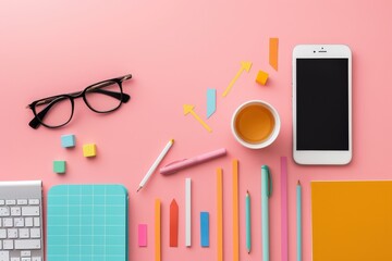 Trends mobility graphs theme top view illustrating mobility graphs Digital tone colored pastel