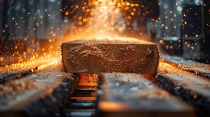 Woodworking: A Close-Up View of Sawdust and Wood