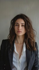 Obraz premium Professional Young Woman in Business Attire with Natural Hairstyle