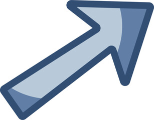 arrow vector icon transparent background. replaceable blue color design