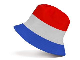 Red, white, blue bucket hats PNG transparent
