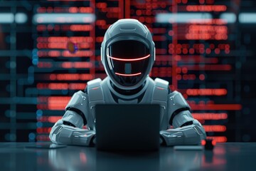 Advancement infiltration authentication theme front view highlighting authentication advancements Robotic tone analogous color scheme