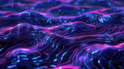 Smooth, flowing wave patterns with a neon glow