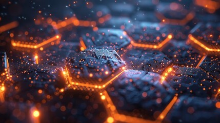 Abstract Glowing Hexagon Pattern