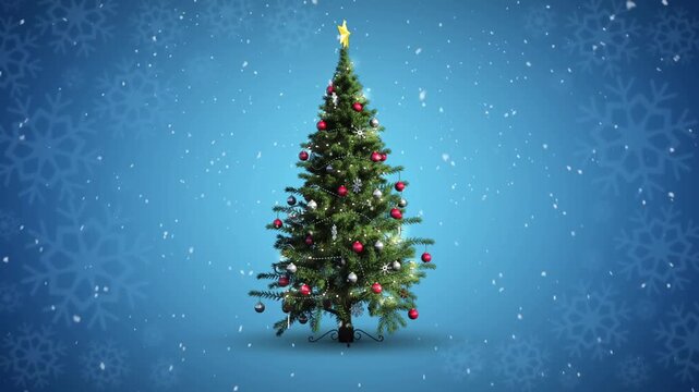 christmas tree with snowflakes