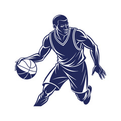 Basketball player silhouettes Clip art isolated vector illustration